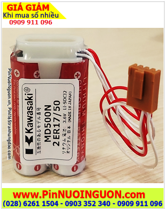 Kawasaki MD500N _Pin nuôi nguồn Kawasaki Robot ER1750 _MD500N 50750-1018 lithium 3.6v (Xuất xứ Nhật)